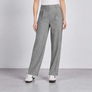 New Old Navy Taylor Wide Leg Trouser Pants Gray Full Length High Rise Women's L